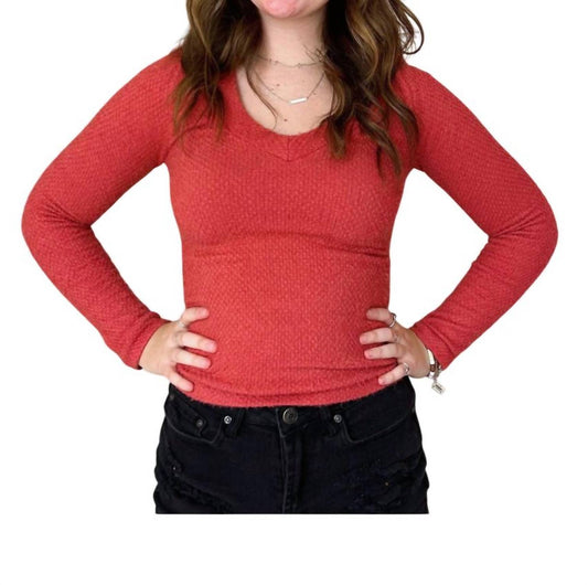 Scala - Long Sleeve Furry V Neck Sweater