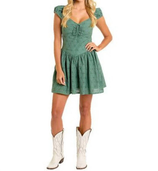 Panhandle - Drop Waist Eyelet Mini Dress