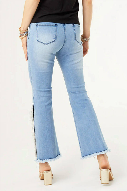Coco + Carmen - OMG Flare jeans with rhinestone fringe