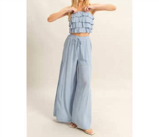 Hyfve - Ruffle Top And Flowy Pants Set