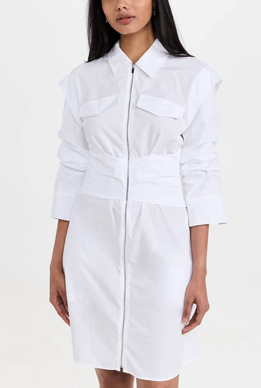 Skylar Zip Front Shirt Dress