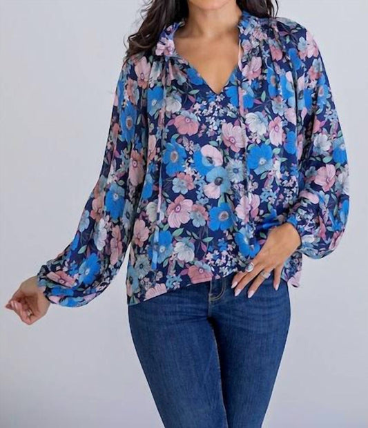Karlie - Floral Vintage V Neck Top