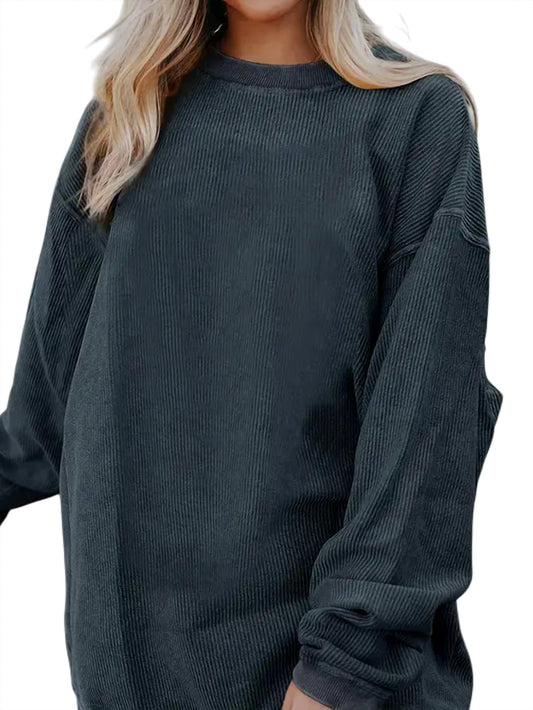 Lovesoft - Ribbed Corded Crew Sweatshirt