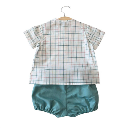 Paloma De La O - Boy's Checkered Shorts Set