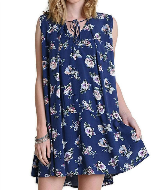 Umgee - Floral Keyhole Sleeveless Dress