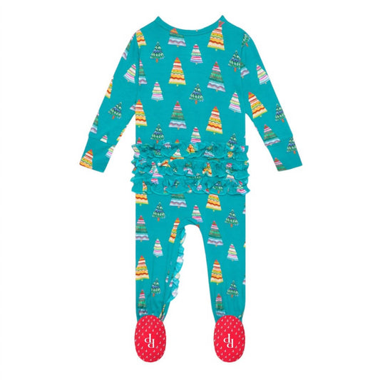 Posh Peanut - Girl's Footie Ruffled Zippered One Piece