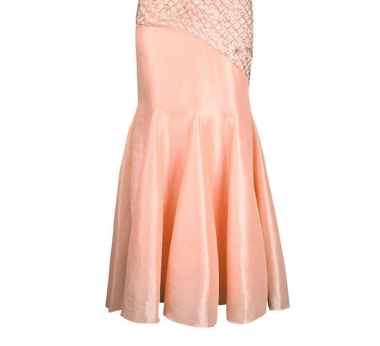 Sue Wong - Strapless Floral Beaded Mermaid Dress