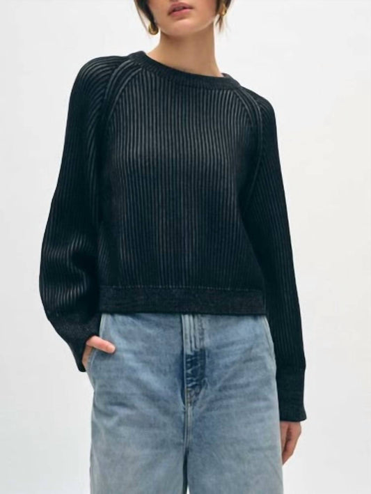 White + Warren - Organic Cotton Plaited Crewneck Sweater