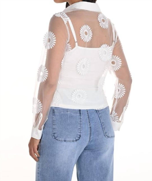 Frank Lyman - Sheer Daisy Button Down w/ Cami