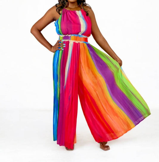 Flying Tomato - Off Limits Sleeveless Pleated Jumpsuit