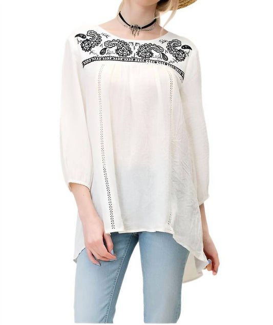 Kori - Paisley Embroidered Top