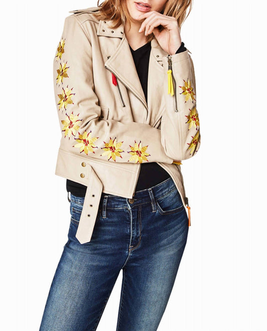 Nicole Miller - Amazon Embroidered Moto Jacket