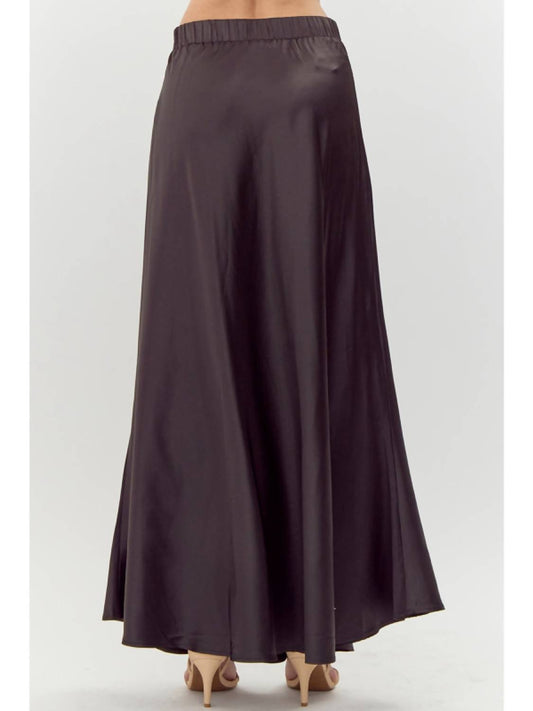 Jodifl - Black Satin Midi Skirt