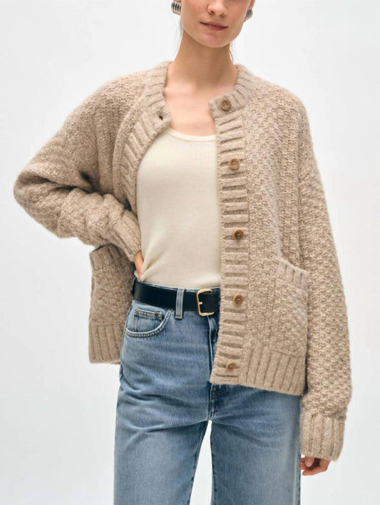White + Warren - Plush Alpaca Blend Basket Stitch Cardigan