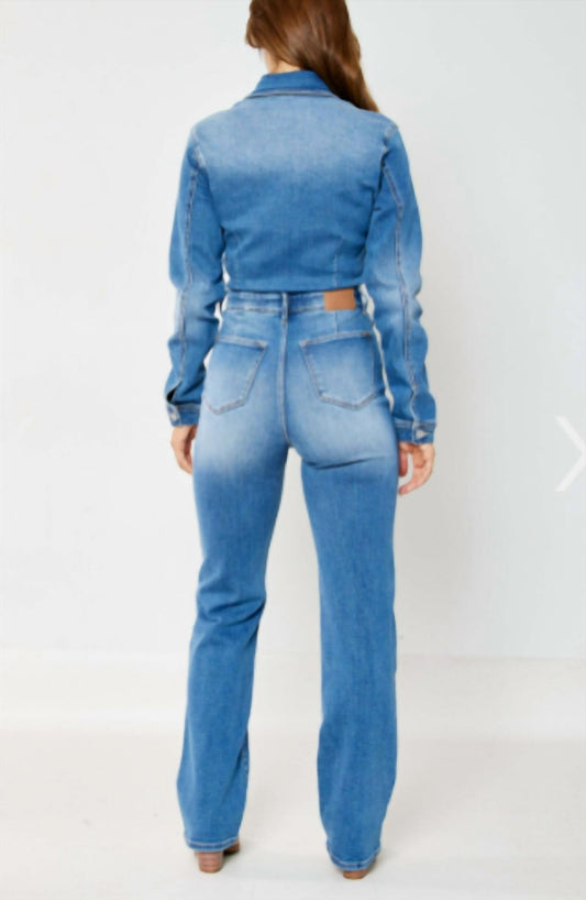Judy Blue - High Waisted Long Sleeve Slim Jumpsuit