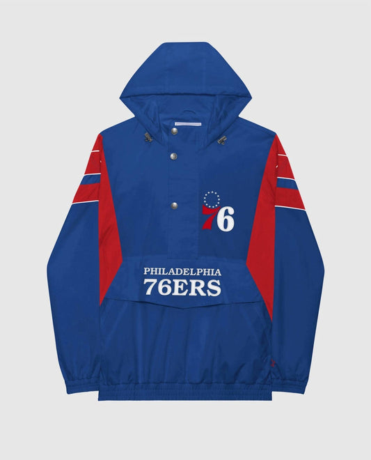 Starter - Men's Philadelphia 76ers Home Team Half-zip Jacket