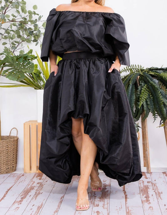 Karen Kane - Off The Shoulders Top And Hi-lo Skirt Set