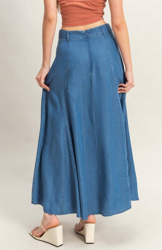 Hyfve - TIERRA DENIM BANDED WAIST MAXI SKIRT