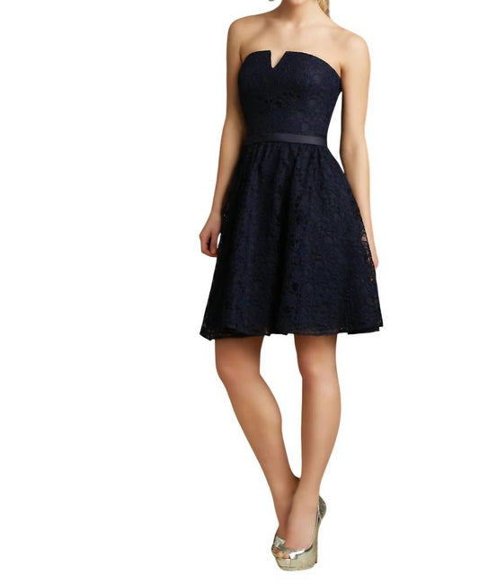 Morilee - Lace Cocktail Dress With Satin Waistband