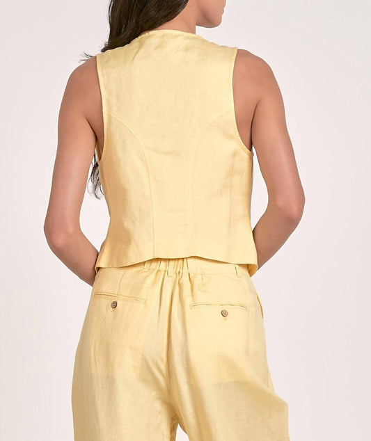 Elan - Linen Button Front Vest