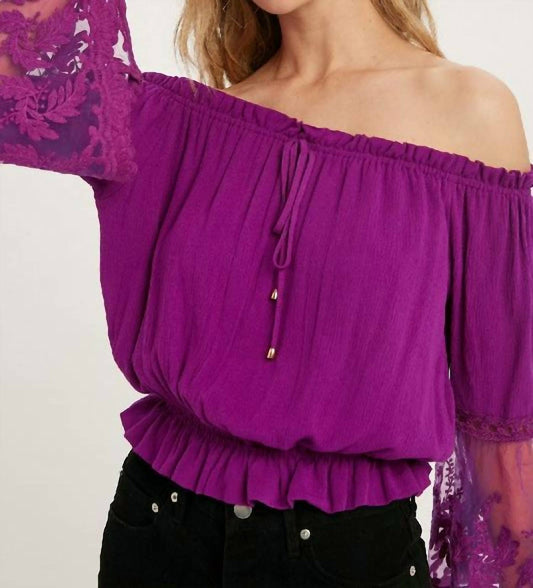 Bluivy - Bell Sleeve Off Shoulder Top