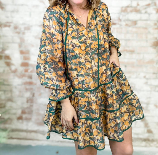 Entro - Floral Print Tiered Dress