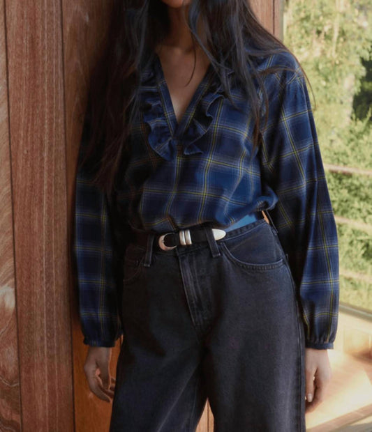 Nation Ltd - Beckett V- Neck Plaid Blouse