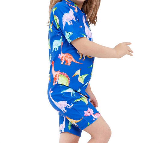 Gottex - Kids Short Sleeve Zip Up Swim Overalls