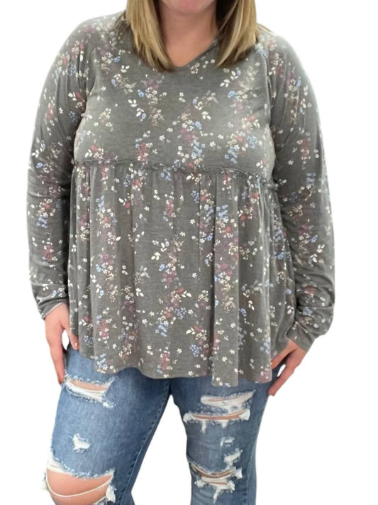 Honeyme - Floral Hooded Babydoll Top