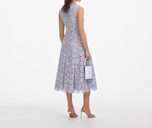 Self-Portrait - Fine Lace Pearl Midi Dress