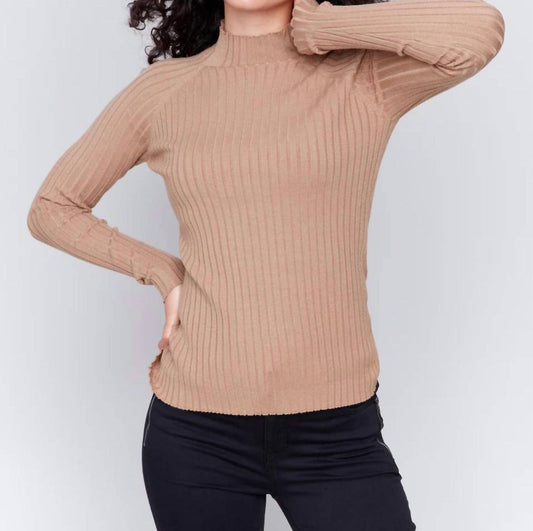 Charlie B - Ribbed Knit Mock Neck Sweater