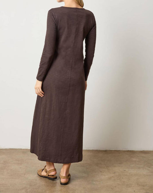 Lilla P - Loose Knit Slub V-neck Maxi Dress