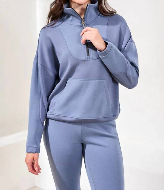 Tribal - Techno Lux Zip Mock Neck Top