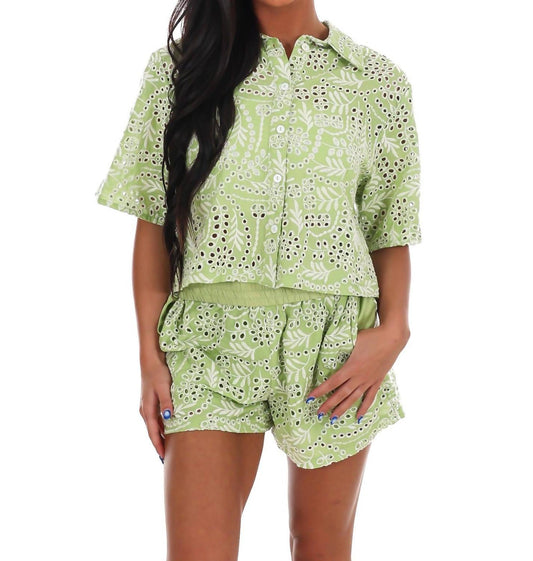 She + Sky - Summer Lace Eyelet Two Piece Set