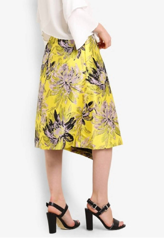 Topshop - Jacquard Floral Midi Asymmetrical Midi Skirt