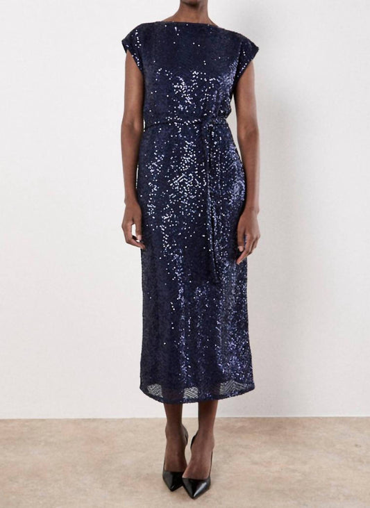 Apricot - Chevron Sequin Maxi Dress