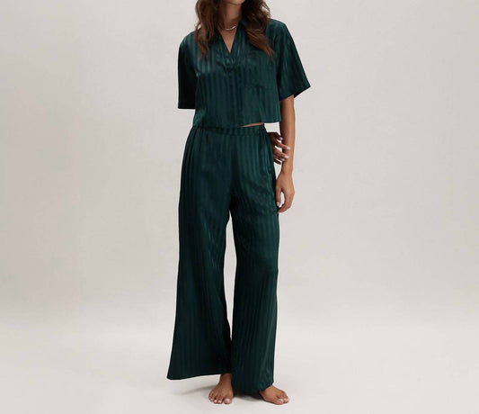 Lunya - Washable Silk Striped Jacquard High Rise Pants Set