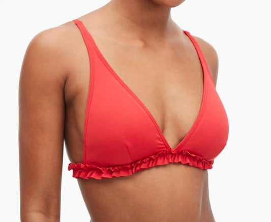 Kate Spade - Cabana Mini Ruffle French Bikini Top With Removable Soft Cups