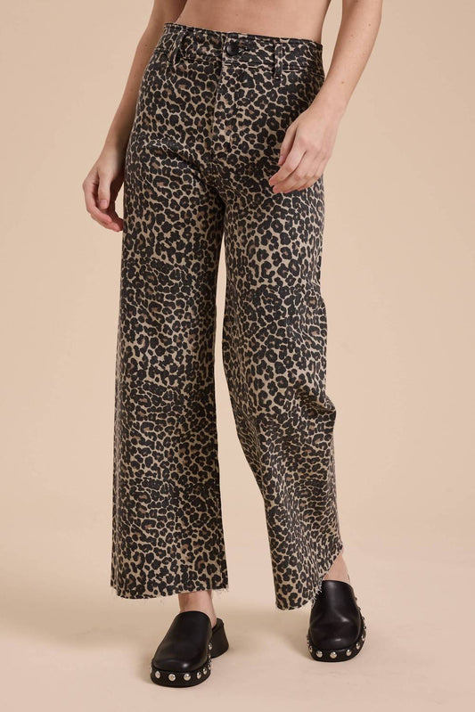 Miou Muse - Leopard Print High Rise Pants