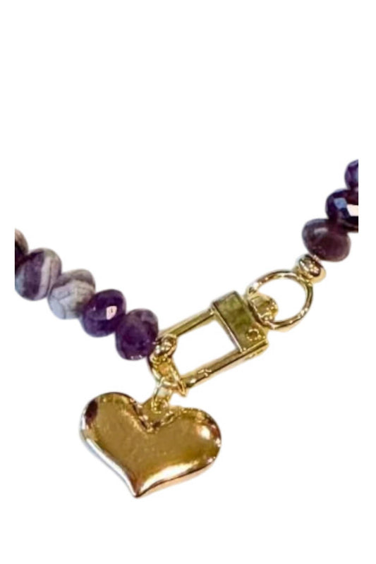 Accessory Concierge - Vino Heart Charm Collar Necklace