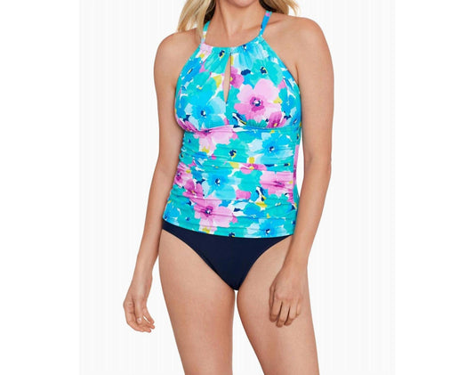 Penbrooke - Hidden Garden High Neck Keyhole Tankini