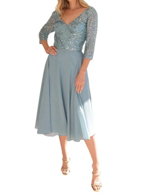 Nox Anabel - Sequin Bodice Short 3/4 Sleeve Dress