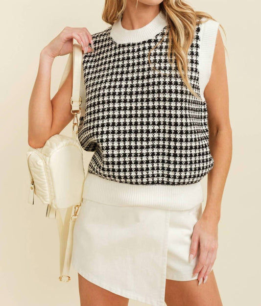 Cloud Ten - Houndstooth Sweater Vest