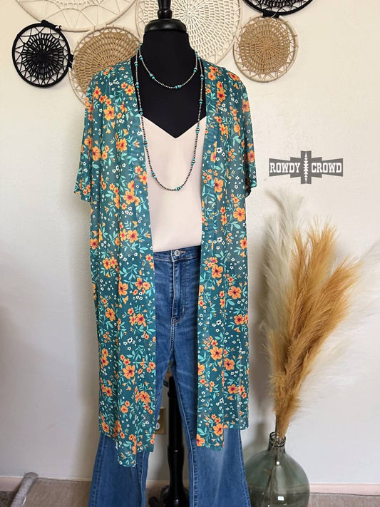 Rowdy Crowd - Dream Blossom Boho Western Cowgirl Duster Wrap Shawl Kimono