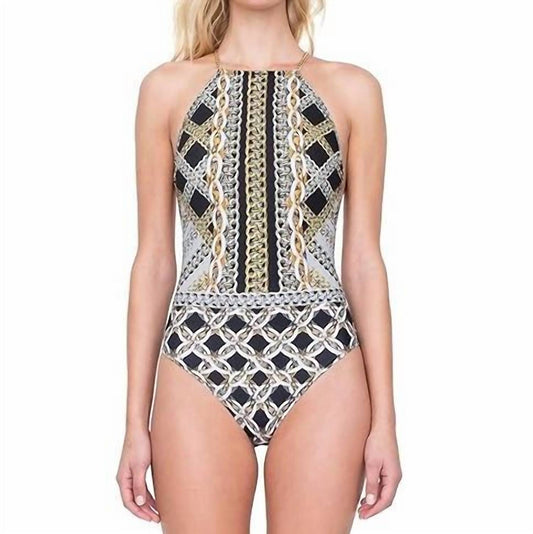 Gottex - CHAINS OF GOLD HIGH NECK ONE PIECE