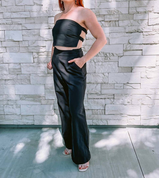 Crescent - Linen Bandeau Top And Pant Set