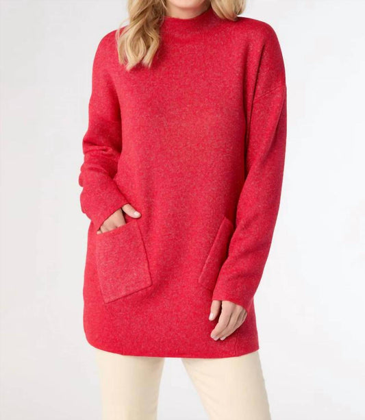 Coco + Carmen - Women's Heavenly Glitz Mock Neck Tunic Sweater