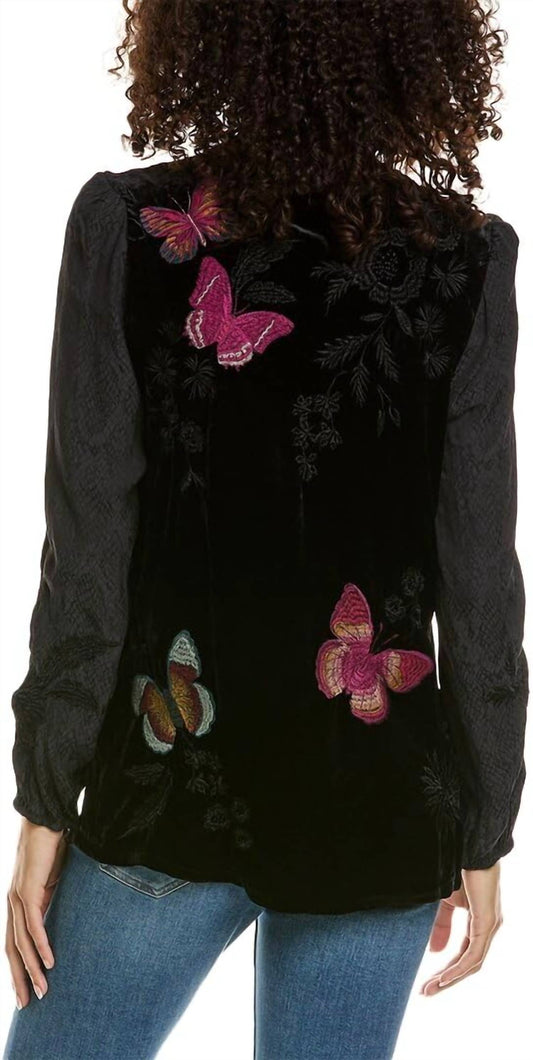 Johnny Was - Nova Velvet Silk-blend Blouse