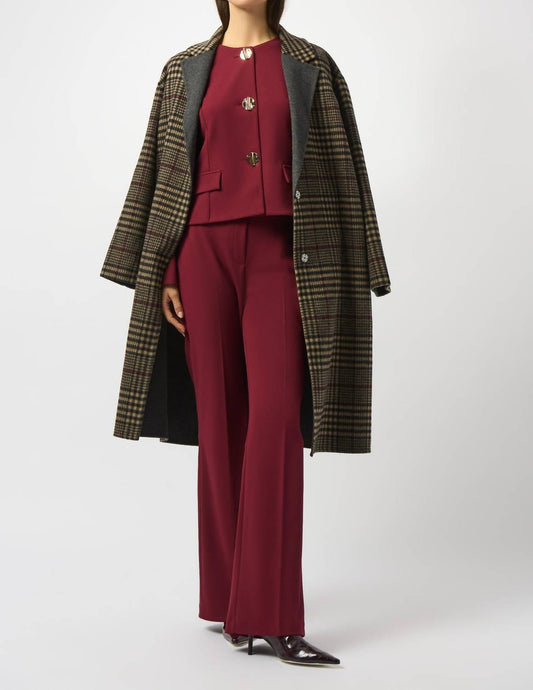 Joseph Ribkoff - Plaid Long Overcoat