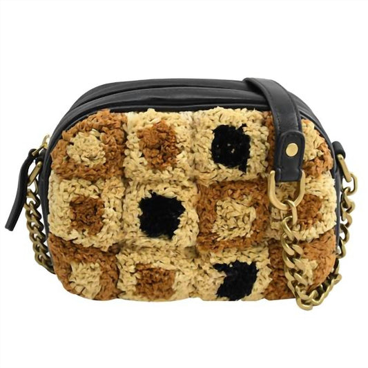 Tory Burch - Kira Straw Patchwork Crossbody Camera Bag